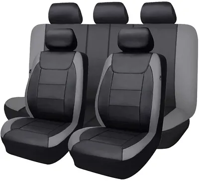 Flying Banner Full Set Universal Car Seat Covers Carbon Fiber Leather Rear Split • $59.99