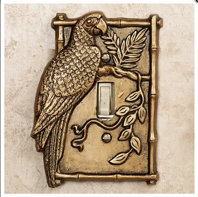 Parrot Single Light Switch Cover Gold Tropical Birds Home Decor • $15.99