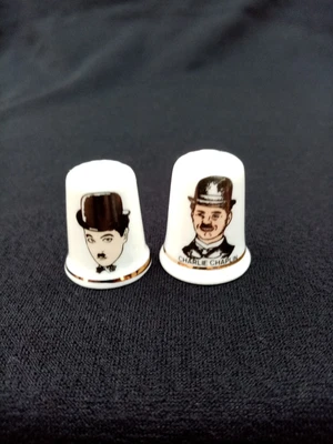 £10 • Buy Charlie Chaplin Thimbles Set Of 2 Fenton China Company Bone China