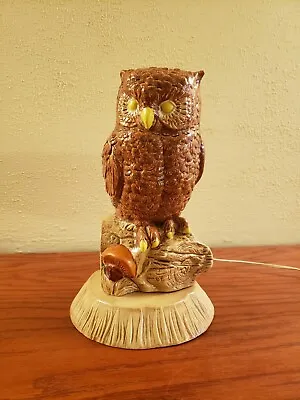 Large Vintage Owl Figure Accent Night Light Table Lamp Holland Mold 80s Rare • $75