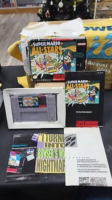 Cib Super Mario All Stars Super Nintendo Snes Video Game Complete W/ Protector • $129.99