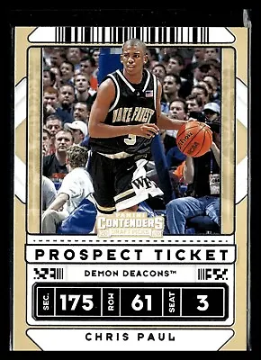 $1.50 • Buy 2020-21 Contenders Draft Prospect Ticket #38 Chris Paul Wake Forest