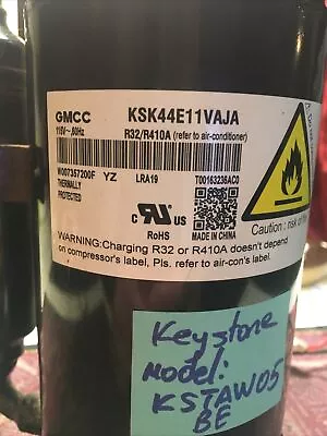 $125 • Buy GMCC  KSK44E11VAJA  115V 60Hz  R32/R410A  LRA 19  Compressor