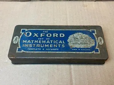 Vintage Helix The Oxford Set Of Mathematical Instruments Empty Tin Box Case • £3.49