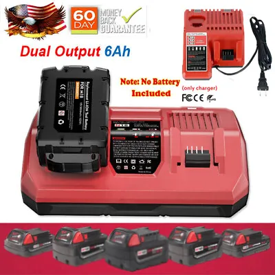 Dual Bay Simultaneous Rapid Charger / 12V-18V Charger For Milwaukee M18 Battery • $38.99