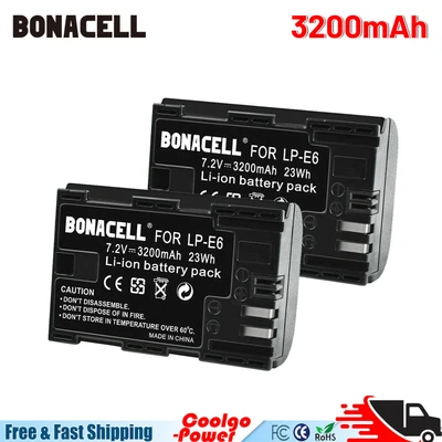 £17.99 • Buy 2X 3200mAh Battery For Canon LP-E6 LP-E6N EOS 70D 7D 60D 5D Mark II III 6D