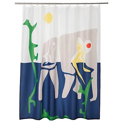  Ikea BJARSEN SOMMARMALVA Butterfly Shower Curtain Grey/white 180x180cm • £7.99