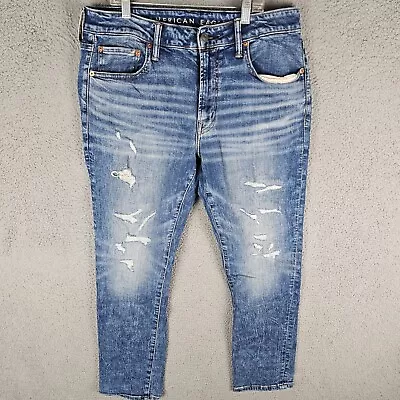 American Eagle Mens Jeans 34x30 Slim Distressed Pants Casual Denim Cozy Airflex • $24.88