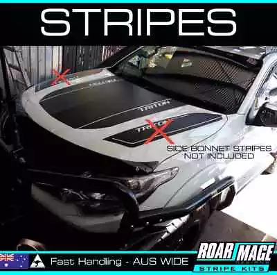 AM Centre BONNET Decal Fit 2006-2023 MITSUBISHI Triton  Stripes MQ MR MQ 4x4 • $129