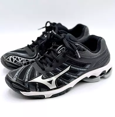 Mizuno Wave Voltage Womens Shoe (size 8.5) Black Indoor Court Volleyball Sneaker • $48