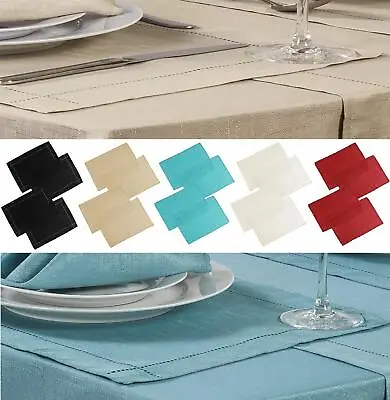 Set Of 4 Polyester Placemats Dining Table Mats Wedding Hotel Linen Dinner Party • £7.99