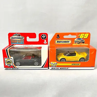 Matchbox Lot Of 2 Lotus Elise 2007 Hero City MB67and 2000 MB69 In Original Boxes • $19