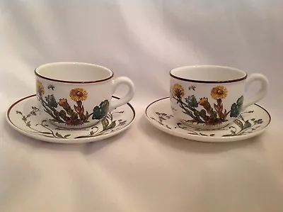 VILLEROY & BOCH BOTANICA Two Flat Cups & Saucers EUC • $20