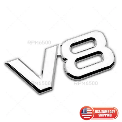 Universal V8 Sport Car Suv Van Truck 3D Decal Badge Emblem Decorate Chrome Metal • $9.99