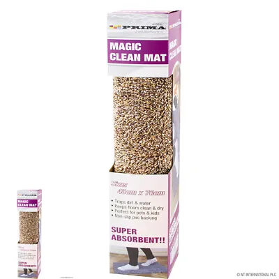 Magic Clean Floor Mat Doormat Absorbent Non Slip Washable Traps Dirt & Water New • £5.49