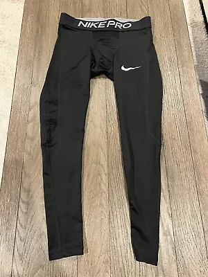 Men's Nike Pro 3/4 Spandex Running Tights Compression Pants M Black • $20.80
