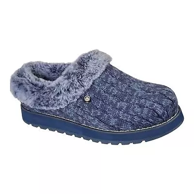 £29.99 • Buy Skechers Keepsakes Ice Angel Navy Blue Ladies Fur Lined Slip-on Mule Slippers