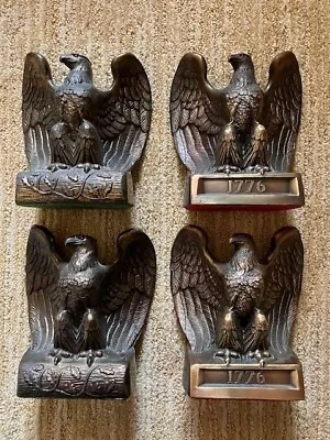 Vintage American Bald Eagle Metal Bookends 1776 Paperweight Four • $67.50