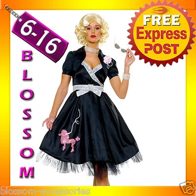 $38.66 • Buy J50 Ladies 1950s Grease Bopper Poodle Hop Diva Sock Hop Fancy Dress Costume