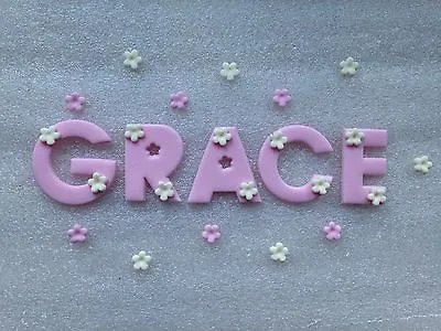 Edible Sugarpaste Letters- Name/number - Cake Topper  + 12 Blossoms • £3.69
