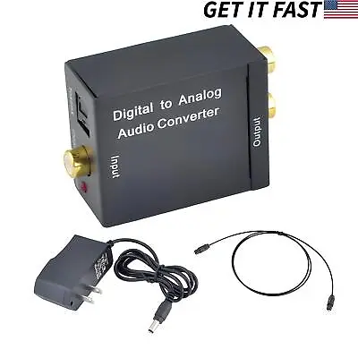 Digital SPDIF Optical Toslink Coax To Analog RCA Audio Converter + 1M Cable USA • $10.99