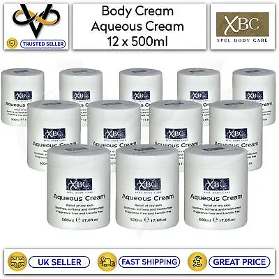 £19.95 • Buy 12 X XBC Aqueous Moisturising Cream 500ml Relief Of Dry Dry Skin Fragrance Free