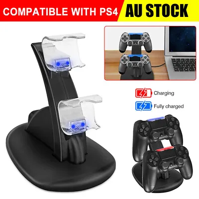 $12.95 • Buy For Playstation 4 PS4 Controller Charger 2 Dual Stands Charging Station Dock KIt