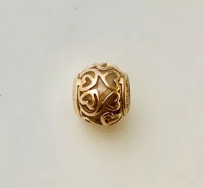 Pandora Filigree Hearts Over Faceted Murano Rose Gold Charm • $42