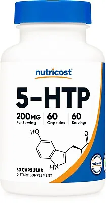 Nutricost 5-HTP 200mg 60 Capsules (5-Hydroxytryptophan) - Gluten Free Non-GMO • $12.99