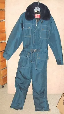 Vintage Men's Blue JCPenny Belted Snowmobile Suit  Size Small • $35