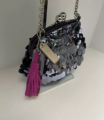 $199 • Buy Coach Limited Edition Legacy Sequin Spotlight Frame Kiss-lock 21209 Rare, New