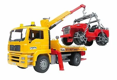 Bruder MAN TGA Breakdown Truck With Cross Country Vehicle 1:16 Scale 02750 • $132.50