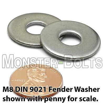 $6.57 • Buy Stainless Steel Fender (Penny) Washers, A2 DIN 9021 - M3 M4 M5 M6 M8 M10 M12
