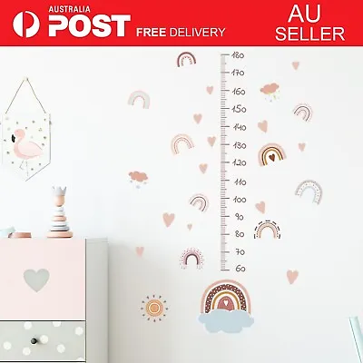 Kids Height Chart Wall Stickers Growth Measurement Ruler Removable Wall Decal • $14.35