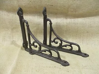 2 Antique Style Vine Shelf Brace Wall Bracket Cast Iron Corbel 6  X 6 1/2  Brace • $21.99