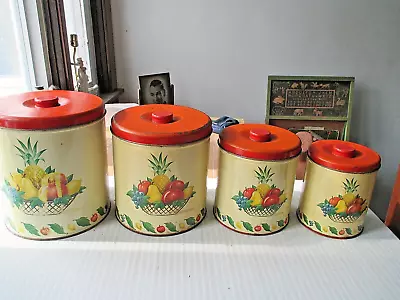 4-Decoware Vintage Floral Metal Rustic Canister Set • $39.99