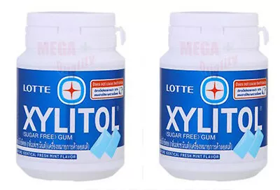 2 X LOTTE XYLITOL SUGAR FREE CHEWING GUM FRESH MINT 58G • $22.33