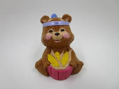 Thanksgiving Hallmark Merry Miniature Bear As Indian With Bushel Of Corn 1988 • $12.50