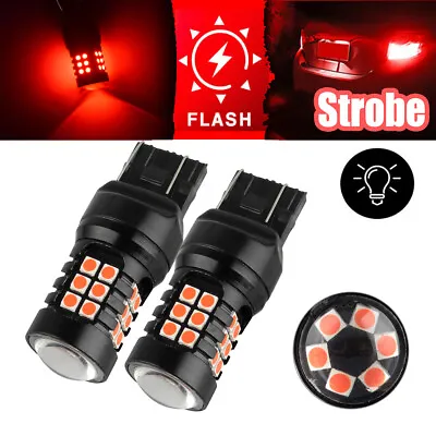 $12.99 • Buy Red Strobe/Flashing Blinking LED Lamp For Honda Civic Accord Brake Tail Light