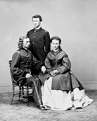 General George Custer With Wife  Libbie  And Brother Thomas 8x10 Photo (aa-591) • $8.87