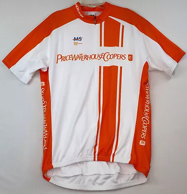 PWC Price Waterhouse Coopers Cycling Jersey Men's XL By Voler Orange & White • $24.99