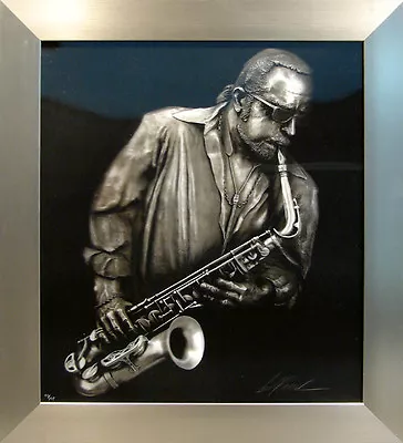 Bill Mack Jazzman VR Virtual Relief Material Saxophone Art Framed 31.5x28.5 • $1750