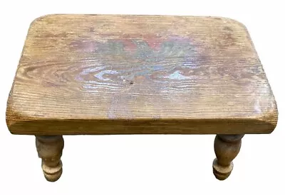 Vintage Primitive Furniture Small Milk Child Wood Stool Eagle Folk Art • $199