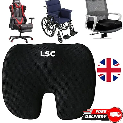 Cushion Seat Pillow Coccyx Orthopaedic Back Pain Relief Memory Foam Office Chair • £12.99