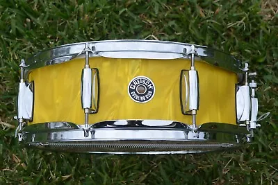 GRETSCH CATALINA CLUB SNARE DRUM In YELLOW SATIN FLAME For YOUR DRUM SET! K46 • $341.35