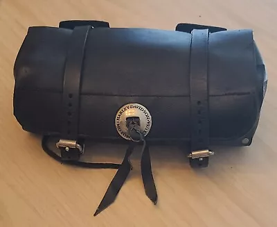 Harley Davidson Genuine Black Leather Sissy Bar Tool Bag Roll Bag 91772-85a Vg • $74.99