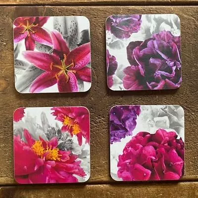 4 Floral Melamine Coasters • £16