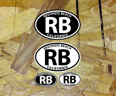 RB Redondo Beach CA California Oval Car Window Bumper Sticker Decal 3.5  4 For 1 • $3.99