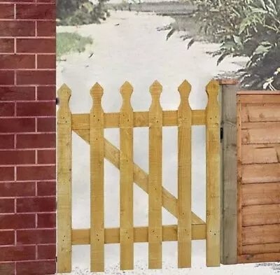 GARDEN WOODEN GATE Decorative Garden Gate  Wooden Palisade Garden Gate • £64.99