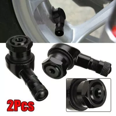 2pcs 90 Degree Aluminum Motorcycle Valve Stems Tire Rim Wheel Universal BLACK US • $10.69